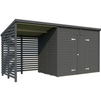 PALMAKO Gerätehaus »Leif«, Aufstellmaße BxTxH: 467 x 187 x 228 cm, lackiert, Holz – grau PALMAKO Gerätehaus »Leif«, Aufstellmaße BxTxH: 467 x 187 x 228 cm, lackiert, Holz – grau