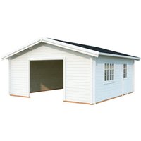 PALMAKO Garage »Roger«, Aufstellmaße BxTxH: 622 x 596 x 312 cm, Blockbohlensystem, Holz – weiss PALMAKO Garage »Roger«, Aufstellmaße BxTxH: 622 x 596 x 312 cm, Blockbohlensystem, Holz – weiss