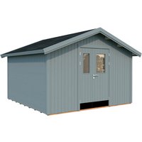 PALMAKO Gerätehaus »Lucas«, Aufstellmaße BxTxH: 392 x 404 x 259 cm, lackiert, Holz – grau PALMAKO Gerätehaus »Lucas«, Aufstellmaße BxTxH: 392 x 404 x 259 cm, lackiert, Holz – grau