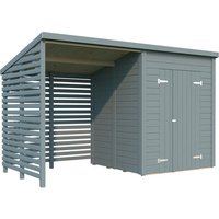 PALMAKO Gerätehaus »Leif«, Aufstellmaße BxTxH: 377 x 187 x 228 cm, lackiert, Holz - grau | Fichte PALMAKO Gerätehaus »Leif«, Aufstellmaße BxTxH: 377 x 187 x 228 cm, lackiert, Holz - grau | Fichte