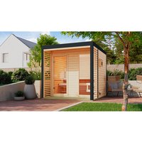 KARIBU Saunahaus »Harju«, BxTxH: x 231 x 276 x 231,5 cm, 9 kW Ofen, für 4 Personen – braun KARIBU Saunahaus »Harju«, BxTxH: x 231 x 276 x 231,5 cm, 9 kW Ofen, für 4 Personen – braun