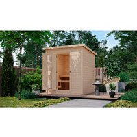 KARIBU Saunahaus »Suurlaht«, BxTxH: x 196 x 196 x 228 cm, ohne Ofen, für 4 Personen – braun KARIBU Saunahaus »Suurlaht«, BxTxH: x 196 x 196 x 228 cm, ohne Ofen, für 4 Personen – braun