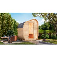 KARIBU Fasssauna »Asym Vagula«, BxHxT: 199 x 248,5 x 175 cm, naturbelassen – braun Rabatt: 10 % KARIBU Fasssauna »Asym Vagula«, BxHxT: 199 x 248,5 x 175 cm, naturbelassen – braun Rabatt: 10 %