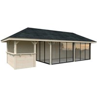 PALMAKO Pavillon »Bianca«, Aufstellmaße BxTxH: 960 x 384 x 319 cm, unbehandelt, Holz – braun PALMAKO Pavillon »Bianca«, Aufstellmaße BxTxH: 960 x 384 x 319 cm, unbehandelt, Holz – braun