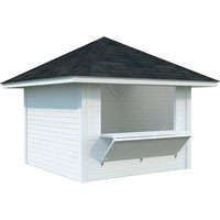 PALMAKO Marktstand »Bianca«, Aufstellmaße BxTxH: 384 x 384 x 319 cm, lackiert, Holz – weiss PALMAKO Marktstand »Bianca«, Aufstellmaße BxTxH: 384 x 384 x 319 cm, lackiert, Holz – weiss