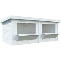 PALMAKO Marktstand »Lenna«, Aufstellmaße BxTxH: 628 x 340 x 245 cm, lackiert, Holz – weiss PALMAKO Marktstand »Lenna«, Aufstellmaße BxTxH: 628 x 340 x 245 cm, lackiert, Holz – weiss