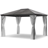 LECO Hardtop-Pavillon, BxHxL: 365 x 195 x 365 cm, freistehend – grau LECO Hardtop-Pavillon, BxHxL: 365 x 195 x 365 cm, freistehend – grau