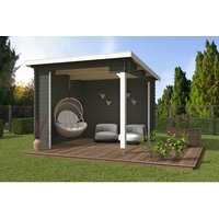 LASITA MAJA Blockbohlenhaus »Buffalo«, BxHxT: 315 x 245,1 x 323,9 cm (Außenmaß inkl. Dachüberstand), grün – gruen | Holz | 7,26 m² LASITA MAJA Blockbohlenhaus »Buffalo«, BxHxT: 315 x 245,1 x 323,9 cm (Außenmaß inkl. Dachüberstand), grün – gruen | Holz | 7,26 m²