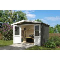 LASITA MAJA Ferienhaus »Baltimore«, BxHxT: 324 x 222,3 x 290 cm, (Außenmaß inkl. Dachüberstand), grüngrau – gruen | Holz LASITA MAJA Ferienhaus »Baltimore«, BxHxT: 324 x 222,3 x 290 cm, (Außenmaß inkl. Dachüberstand), grüngrau – gruen | Holz