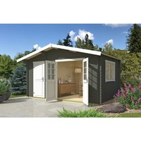 LASITA MAJA Gartenhaus »Keila«, BxHxT: 475,9 x 256,5 x 350 cm (Außenmaß inkl. Dachüberstand), grüngrau – gruen LASITA MAJA Gartenhaus »Keila«, BxHxT: 475,9 x 256,5 x 350 cm (Außenmaß inkl. Dachüberstand), grüngrau – gruen