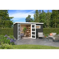 LASITA MAJA Gartenhaus »Augusta«, BxHxT: 400 x 216,6 x 254,9 cm (Außenmaß inkl. Dachüberstand), grüngrau – gruen LASITA MAJA Gartenhaus »Augusta«, BxHxT: 400 x 216,6 x 254,9 cm (Außenmaß inkl. Dachüberstand), grüngrau – gruen