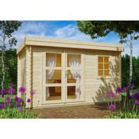 Gartenhaus »Ravenna«, Holz, BxHxT: 368 x 221 x 282 cm (Außenmaß inkl. Dachüberstand) - beige | Fichte | 8,5 m² Gartenhaus »Ravenna«, Holz, BxHxT: 368 x 221 x 282 cm (Außenmaß inkl. Dachüberstand) - beige | Fichte | 8,5 m²