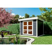 Ferienhaus »Rom«, Holz, BxHxT: 277 x 211 x 279 cm (Außenmaß inkl. Dachüberstand) – grau | Fichte | 6,3 m² Ferienhaus »Rom«, Holz, BxHxT: 277 x 211 x 279 cm (Außenmaß inkl. Dachüberstand) – grau | Fichte | 6,3 m²