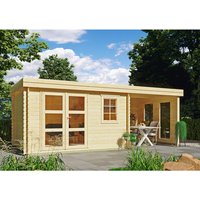 Ferienhaus »Neapel«, Holz, BxHxT: 605 x 219 x 282 cm (Außenmaß inkl. Dachüberstand) – beige | Fichte | 14,5 m² Ferienhaus »Neapel«, Holz, BxHxT: 605 x 219 x 282 cm (Außenmaß inkl. Dachüberstand) – beige | Fichte | 14,5 m²