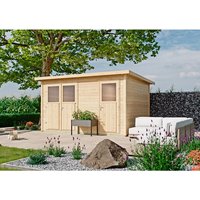 Gartenhaus »Livorno«, Holz, BxHxT: 443 x 240 x 342 cm (Außenmaß inkl. Dachüberstand) - beige |  Fichte  |  12 m² Gartenhaus »Livorno«, Holz, BxHxT: 443 x 240 x 342 cm (Außenmaß inkl. Dachüberstand) - beige |  Fichte  |  12 m²