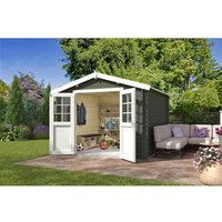 LASITA MAJA Gartenhaus »Norah«, BxHxT: 307,2 x 233,7 x 295 cm (Außenmaß inkl. Dachüberstand), grüngrau - gruen |  Holz LASITA MAJA Gartenhaus »Norah«, BxHxT: 307,2 x 233,7 x 295 cm (Außenmaß inkl. Dachüberstand), grüngrau - gruen |  Holz