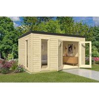 LASITA MAJA Blockbohlenhaus | Gartenhaus aus Holz | Fertighaus »Palermo«, BxHxT: 400 x 228 x 300 cm (Außenmaß inkl. Dachüberstand), naturbelassen – braun LASITA MAJA Blockbohlenhaus | Gartenhaus aus Holz | Fertighaus »Palermo«, BxHxT: 400 x 228 x 300 cm (Außenmaß inkl. Dachüberstand), naturbelassen – braun