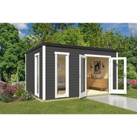 LASITA MAJA Blockbohlenhaus »Palermo«, BxHxT: 400 x 228 x 300 cm (Außenmaß inkl. Dachüberstand), grau | Holz LASITA MAJA Blockbohlenhaus »Palermo«, BxHxT: 400 x 228 x 300 cm (Außenmaß inkl. Dachüberstand), grau | Holz