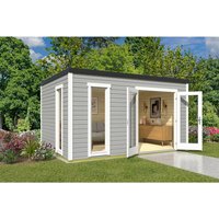 LASITA MAJA Blockbohlenhaus »Palermo«, BxHxT: 400 x 228 x 300 cm (Außenmaß inkl. Dachüberstand), grau | Holz LASITA MAJA Blockbohlenhaus »Palermo«, BxHxT: 400 x 228 x 300 cm (Außenmaß inkl. Dachüberstand), grau | Holz