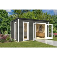 LASITA MAJA Blockbohlenhaus | Gartenhaus aus Holz | Fertighaus »Palermo«, BxHxT: 400 x 228 x 300 cm (Außenmaß inkl. Dachüberstand), grün – gruen LASITA MAJA Blockbohlenhaus | Gartenhaus aus Holz | Fertighaus »Palermo«, BxHxT: 400 x 228 x 300 cm (Außenmaß inkl. Dachüberstand), grün – gruen