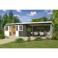 LASITA MAJA Gartenhaus »Reno«, BxHxT: 780 x 211 x 313,9 cm, (Außenmaß inkl. Dachüberstand), grüngrau – gruen LASITA MAJA Gartenhaus »Reno«, BxHxT: 780 x 211 x 313,9 cm, (Außenmaß inkl. Dachüberstand), grüngrau – gruen