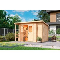 LASITA MAJA Blockbohlenhaus »Vilano«, BxHxT: 340 x 205,2 x 235,1 cm (Außenmaß inkl. Dachüberstand), naturbelassen – braun | Holz LASITA MAJA Blockbohlenhaus »Vilano«, BxHxT: 340 x 205,2 x 235,1 cm (Außenmaß inkl. Dachüberstand), naturbelassen – braun | Holz