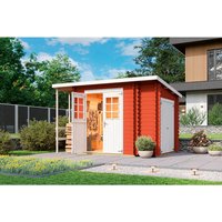 LASITA MAJA Blockbohlenhaus | Gartenhaus aus Holz | Fertighaus »Vilano«, BxHxT: 340 x 205,2 x 235,1 cm (Außenmaß inkl. Dachüberstand), rot LASITA MAJA Blockbohlenhaus | Gartenhaus aus Holz | Fertighaus »Vilano«, BxHxT: 340 x 205,2 x 235,1 cm (Außenmaß inkl. Dachüberstand), rot