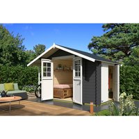 LASITA MAJA Blockbohlenhaus | Gartenhaus aus Holz | Fertighaus »Vilano«, BxHxT: 352,5 x 228 x 240 cm (Außenmaß inkl. Dachüberstand), grau LASITA MAJA Blockbohlenhaus | Gartenhaus aus Holz | Fertighaus »Vilano«, BxHxT: 352,5 x 228 x 240 cm (Außenmaß inkl. Dachüberstand), grau