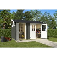 LASITA MAJA Gartenhaus »William«, BxHxT: 420 x 239,4 x 288,8 cm (Außenmaß inkl. Dachüberstand), grüngrau - gruen | Holz LASITA MAJA Gartenhaus »William«, BxHxT: 420 x 239,4 x 288,8 cm (Außenmaß inkl. Dachüberstand), grüngrau - gruen | Holz