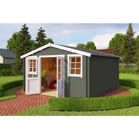 LASITA MAJA Gartenhaus »Wels«, BxHxT: 425,1 x 245,1 x 410 cm, (Außenmaß inkl. Dachüberstand), grüngrau – gruen LASITA MAJA Gartenhaus »Wels«, BxHxT: 425,1 x 245,1 x 410 cm, (Außenmaß inkl. Dachüberstand), grüngrau – gruen