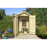 LASITA MAJA Gartenhaus »Kent«, BxHxT: 194,5 x 216,6 x 83,8 cm, (Außenmaß inkl. Dachüberstand), naturbelassen – braun LASITA MAJA Gartenhaus »Kent«, BxHxT: 194,5 x 216,6 x 83,8 cm, (Außenmaß inkl. Dachüberstand), naturbelassen – braun