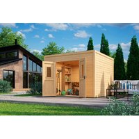 LASITA MAJA Blockbohlenhaus »Felix«, BxHxT: 300 x 222,3 x 300 cm (AuĂenmaĂ inkl. DachĂŒberstand), naturbelassen - braun |  Holz LASITA MAJA Blockbohlenhaus »Felix«, BxHxT: 300 x 222,3 x 300 cm (AuĂenmaĂ inkl. DachĂŒberstand), naturbelassen - braun |  Holz