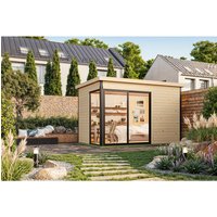 LASITA MAJA Blockbohlenhaus »Austin«, BxHxT: 360 x 239,4 x 240 cm (Außenmaß inkl. Dachüberstand), naturbelassen – braun | Holz LASITA MAJA Blockbohlenhaus »Austin«, BxHxT: 360 x 239,4 x 240 cm (Außenmaß inkl. Dachüberstand), naturbelassen – braun | Holz