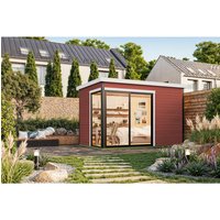 LASITA MAJA Blockbohlenhaus | Gartenhaus aus Holz | Fertighaus »Austin«, BxHxT: 360 x 239,4 x 240 cm (Außenmaß inkl. Dachüberstand), rot LASITA MAJA Blockbohlenhaus | Gartenhaus aus Holz | Fertighaus »Austin«, BxHxT: 360 x 239,4 x 240 cm (Außenmaß inkl. Dachüberstand), rot