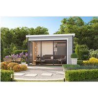 LASITA MAJA Blockbohlenhaus »Austin«, BxHxT: 379,6 x 239,4 x 259,6 cm (Außenmaß inkl. Dachüberstand), grau | Holz LASITA MAJA Blockbohlenhaus »Austin«, BxHxT: 379,6 x 239,4 x 259,6 cm (Außenmaß inkl. Dachüberstand), grau | Holz