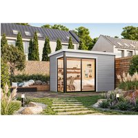 LASITA MAJA Blockbohlenhaus »Austin«, BxHxT: 379,6 x 239,4 x 259,6 cm (Außenmaß inkl. Dachüberstand), grau | Holz LASITA MAJA Blockbohlenhaus »Austin«, BxHxT: 379,6 x 239,4 x 259,6 cm (Außenmaß inkl. Dachüberstand), grau | Holz