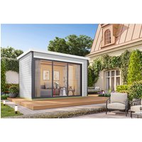 LASITA MAJA Blockbohlenhaus | Gartenhaus aus Holz | Fertighaus »Austin«, BxHxT: 379,6 x 239,4 x 259,6 cm (Außenmaß inkl. Dachüberstand), grau LASITA MAJA Blockbohlenhaus | Gartenhaus aus Holz | Fertighaus »Austin«, BxHxT: 379,6 x 239,4 x 259,6 cm (Außenmaß inkl. Dachüberstand), grau