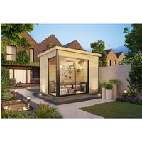 LASITA MAJA Blockbohlenhaus »Austin«, BxHxT: 300 x 239,4 x 240 cm (Außenmaß inkl. Dachüberstand), naturbelassen - braun | Holz LASITA MAJA Blockbohlenhaus »Austin«, BxHxT: 300 x 239,4 x 240 cm (Außenmaß inkl. Dachüberstand), naturbelassen - braun | Holz