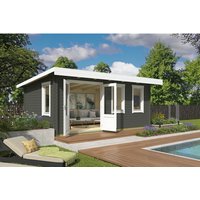 LASITA MAJA Blockbohlenhaus »Baruda«, BxHxT: 570 x 222,3 x 415 cm (Außenmaß inkl. Dachüberstand), grün - gruen | Holz LASITA MAJA Blockbohlenhaus »Baruda«, BxHxT: 570 x 222,3 x 415 cm (Außenmaß inkl. Dachüberstand), grün - gruen | Holz