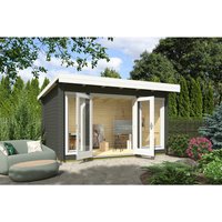 LASITA MAJA Gartenhaus »Dorset«, BxHxT: 430 x 233,7 x 320 cm, (Außenmaß inkl. Dachüberstand), grüngrau – gruen LASITA MAJA Gartenhaus »Dorset«, BxHxT: 430 x 233,7 x 320 cm, (Außenmaß inkl. Dachüberstand), grüngrau – gruen