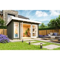 LASITA MAJA Gartenhaus »Dorset«, BxHxT: 430 x 239,4 x 370 cm (Außenmaß inkl. Dachüberstand), grüngrau – gruen LASITA MAJA Gartenhaus »Dorset«, BxHxT: 430 x 239,4 x 370 cm (Außenmaß inkl. Dachüberstand), grüngrau – gruen