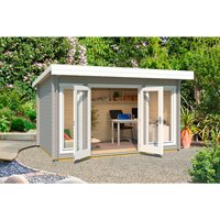 LASITA MAJA Ferienhaus »Dorset«, BxHxT: 430 x 233,7 x 320 cm, (Außenmaß inkl. Dachüberstand), lichtgrau | Holz LASITA MAJA Ferienhaus »Dorset«, BxHxT: 430 x 233,7 x 320 cm, (Außenmaß inkl. Dachüberstand), lichtgrau | Holz