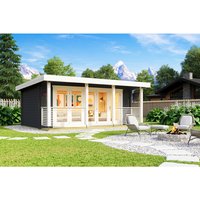 LASITA MAJA Blockbohlenhaus »Liverpool«, BxHxT: 610 x 236 x 460 cm (Außenmaß inkl. Dachüberstand), grau |  Holz LASITA MAJA Blockbohlenhaus »Liverpool«, BxHxT: 610 x 236 x 460 cm (Außenmaß inkl. Dachüberstand), grau |  Holz