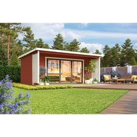 LASITA MAJA Blockbohlenhaus | Gartenhaus aus Holz | Fertighaus »Liverpool«, BxHxT: 580 x 239,4 x 430 cm (Außenmaß inkl. Dachüberstand), rot LASITA MAJA Blockbohlenhaus | Gartenhaus aus Holz | Fertighaus »Liverpool«, BxHxT: 580 x 239,4 x 430 cm (Außenmaß inkl. Dachüberstand), rot