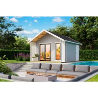 LASITA MAJA Blockbohlenhaus | Gartenhaus aus Holz | Fertighaus »Murano«, BxHxT: 448,5 x 330,6 x 520 cm (Außenmaß inkl. Dachüberstand), grau LASITA MAJA Blockbohlenhaus | Gartenhaus aus Holz | Fertighaus »Murano«, BxHxT: 448,5 x 330,6 x 520 cm (Außenmaß inkl. Dachüberstand), grau
