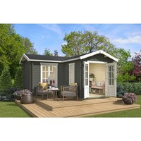 LASITA MAJA Gartenhaus »Portsmouth«, BxHxT: 450 x 245,1 x 447,6 cm (Außenmaß inkl. Dachüberstand), grüngrau – gruen LASITA MAJA Gartenhaus »Portsmouth«, BxHxT: 450 x 245,1 x 447,6 cm (Außenmaß inkl. Dachüberstand), grüngrau – gruen