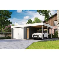 LASITA MAJA Blockgarage »Bahamas«, BxT: 820 x 560 cm (Außenmaß), Holz – grau LASITA MAJA Blockgarage »Bahamas«, BxT: 820 x 560 cm (Außenmaß), Holz – grau