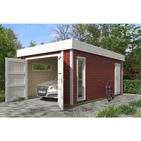 LASITA MAJA Blockgarage »Bahamas«, B: 820 cm (Außenmaß), Holz – rot LASITA MAJA Blockgarage »Bahamas«, B: 820 cm (Außenmaß), Holz – rot
