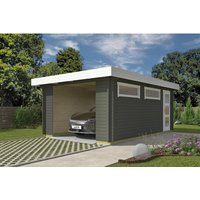 LASITA MAJA Blockgarage »Canberra«, BxT: 422,7 x 600 cm (Außenmaß), Holz – gruen LASITA MAJA Blockgarage »Canberra«, BxT: 422,7 x 600 cm (Außenmaß), Holz – gruen