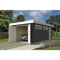 LASITA MAJA Blockgarage »Canberra«, BxT: 422,7 x 600 cm (Außenmaß), Holz – gruen LASITA MAJA Blockgarage »Canberra«, BxT: 422,7 x 600 cm (Außenmaß), Holz – gruen